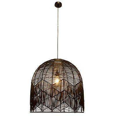 Toulon Blk 450 Pendant Black Woven Rattan E27 1x60w