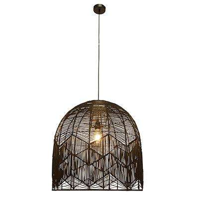 Toulon Blk 600 Pendant Black Woven Rattan E27 1x60w