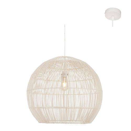 Erna 600 Wh Pendant White Woven Rattan E27 1x60w