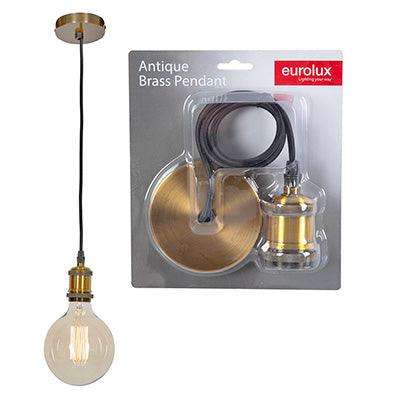 Pendant Aluminium Antique Brass E27 Ce Lampholder