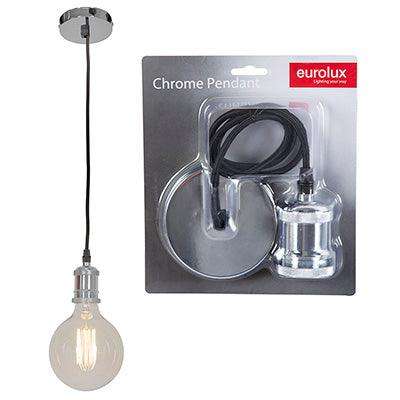 Pendant Aluminium Chrome E27 Ce Lampholder