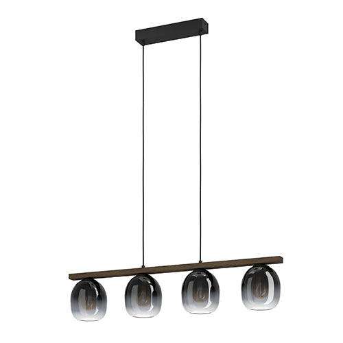 Filago 4 Lt Pendant Black E27 4x40w