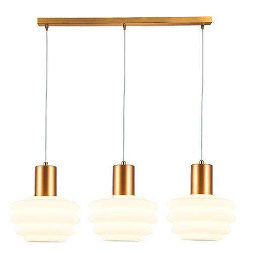 Beehive Trio Pendant White & Brass Led 18w 3000 K