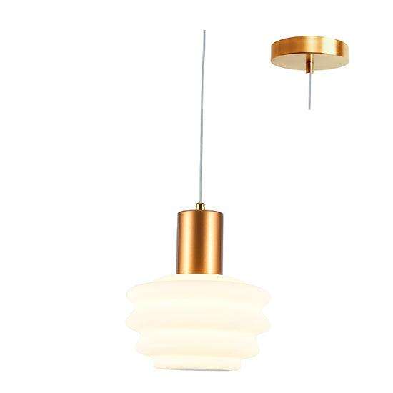Beehive Single Pendant White & Brass Led 6w 3000 K