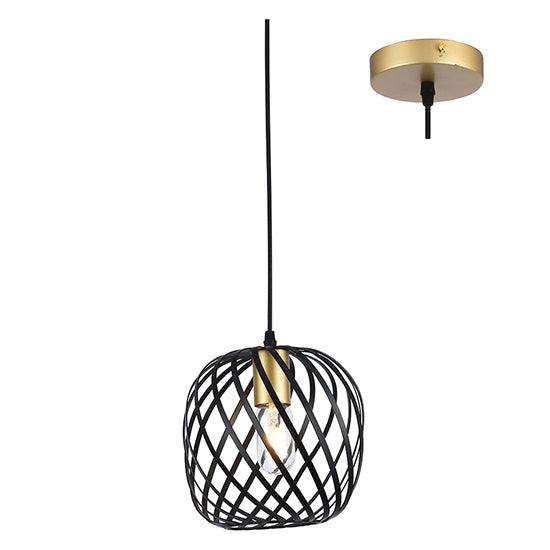 Noir Elegance Small Pendant Black & Gold E27 1x40w