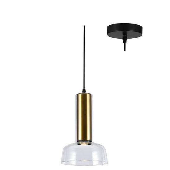 Zenith Glass Pendant Brass Gu10 Led 15w