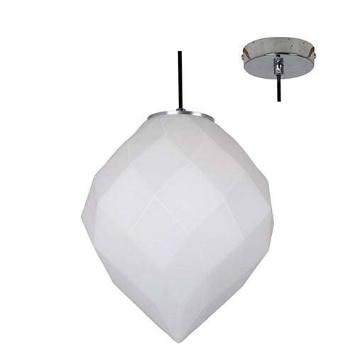 ***Como Pendant Chrome With Opal Glass