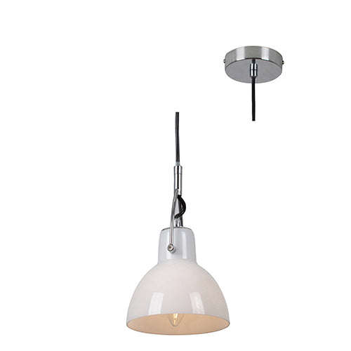 ***Siena Pendant Chrome With Opal Glass