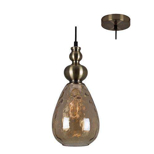 Victoria Pendant 160mm Amber Glass