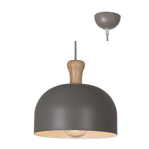 Pendant 275mm Grey/Natural Wood