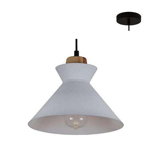Charlotte Pendant 250mm White/Wood