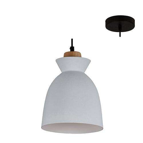 Charlotte Pendant 195mm White/Wood