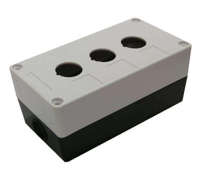 Push Button Enclosure 3 Hole Ip65 Grey 22mm Pb Bx3 22