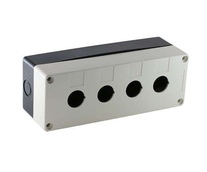 Push Button Enclosure 4 Hole Ip65 White 22mm Pb Bx4 22