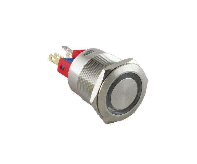 22mm Push Button Switch Lat Iillum Metal 250 Vac 5 A Blue Pb Steel Ill Lat B