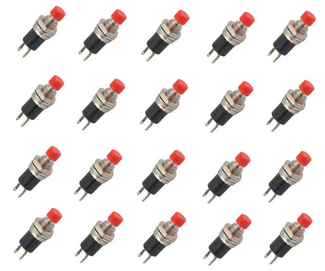 P/Button Switch N.C. Spst 1 A Red Solder M7 500/Bag Pbs 105 C Red