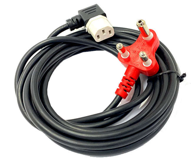 C13 Socket R/A Dedicated Power Lead Iec 3 Pin Plugtop 4m Pc Mae6 D9 Rcic13 Bk4