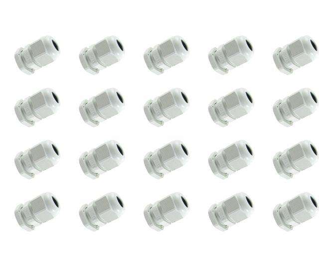 White Compression Gland Ph=19mm Cab=5 10mm 100/Bag Pg11 Wt