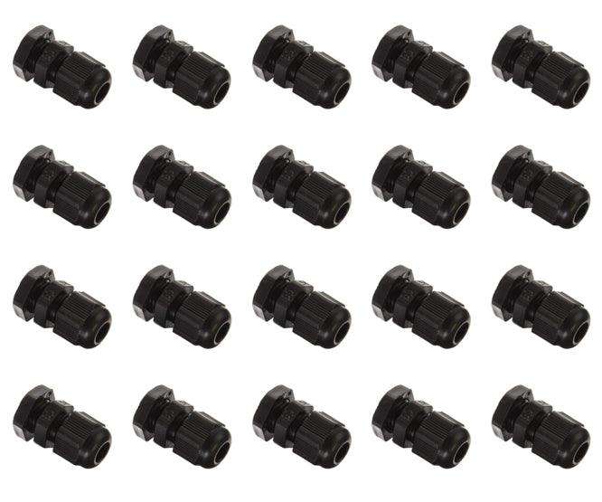 Black Compression Gland Ph=12.5mm Cab=3 6.5mm 100/Bag Pg7 Blk