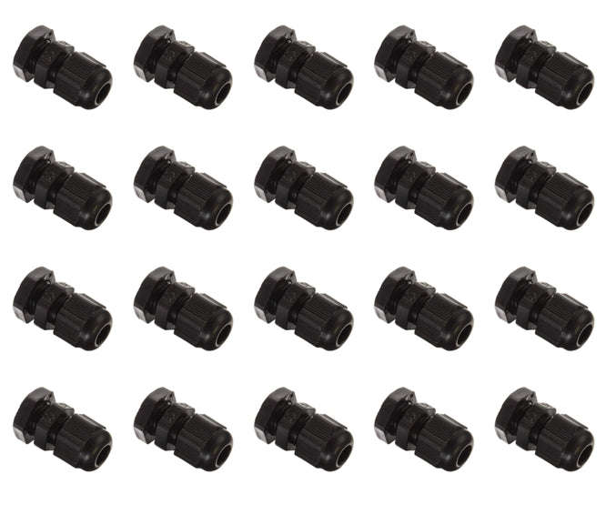 Black Compression Gland Ph=16mm Cab=4 8mm L=8mm 100 Pcs/Bag Pg9 Black