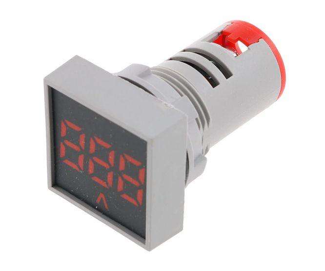Voltmeter Indicator Squ 500 Vac 22mm Red Pl Nd22 Sq 500 A R