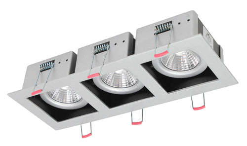 ***Xin Rectangular Downlight 3x6.5w Silver 4000 K