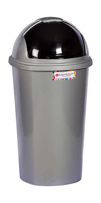 Refuse Bin Round Flip Lid 50 L Silver Xxx