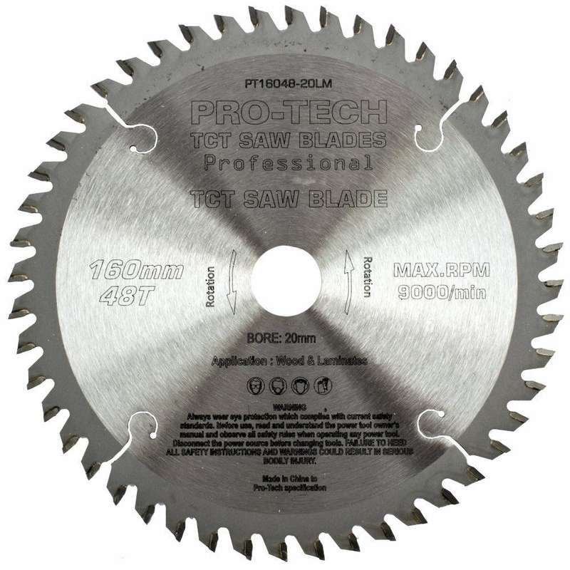 Saw Blade Tct 160 X2.2 X20 X48 T Wood Prof. Pro Tech Fes. Ts55 Pw1