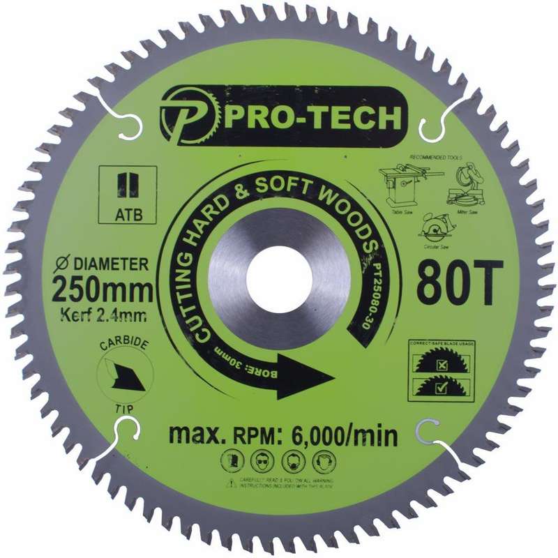 Saw Blade Tct 250 X 2.4 X 30 X 80 T Wood Prof.