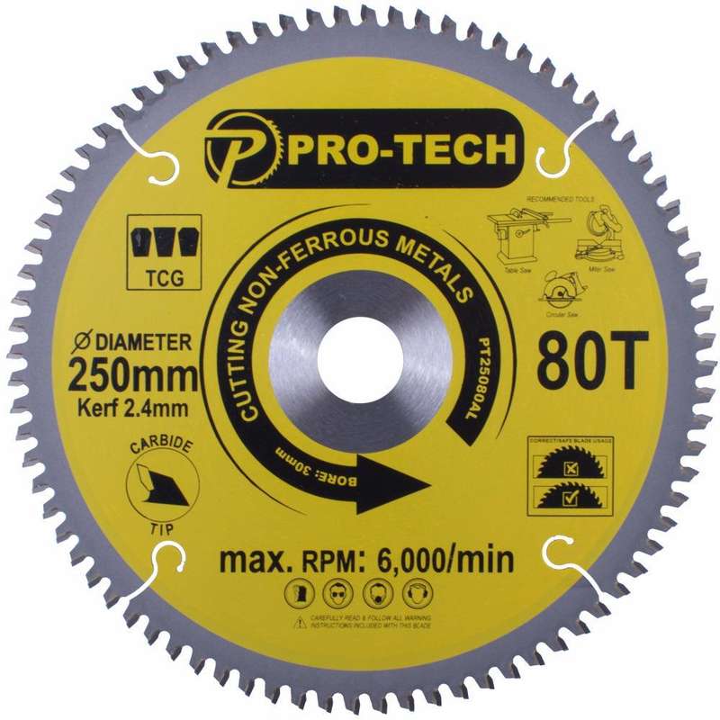 Saw Blade Tct 250 X 2.4 X 30 X 80 T Alum. Prof.