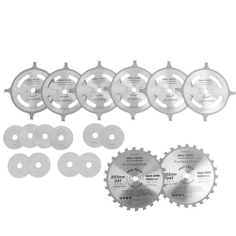 Dado Set 203 Mm X 15.88 X 24 T 4 X 1/8' 3/32'1/16' Chip 27.5 Mm