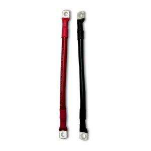 95mm2 3/0 AWG Battery Cable 40CM Red and Black Pair With 8mm Ring Lugs Double Sided