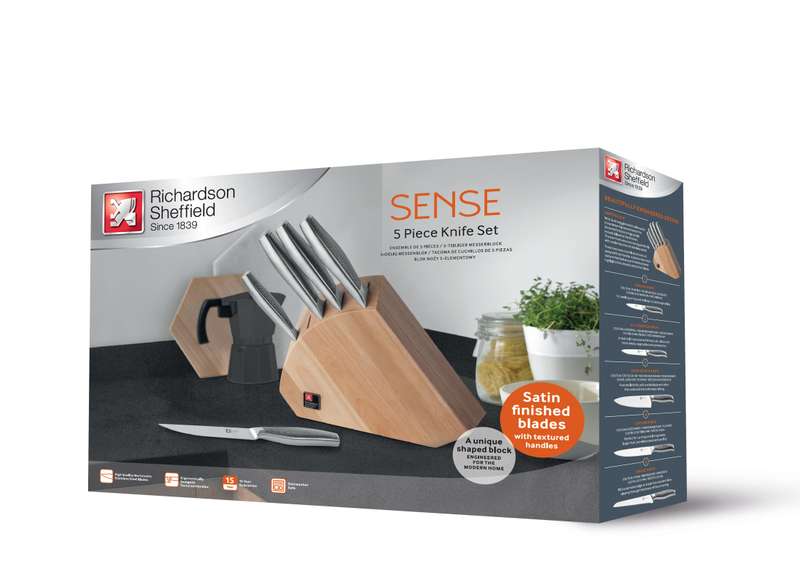 R166 R&S Sense 5 Pce Knife Blk