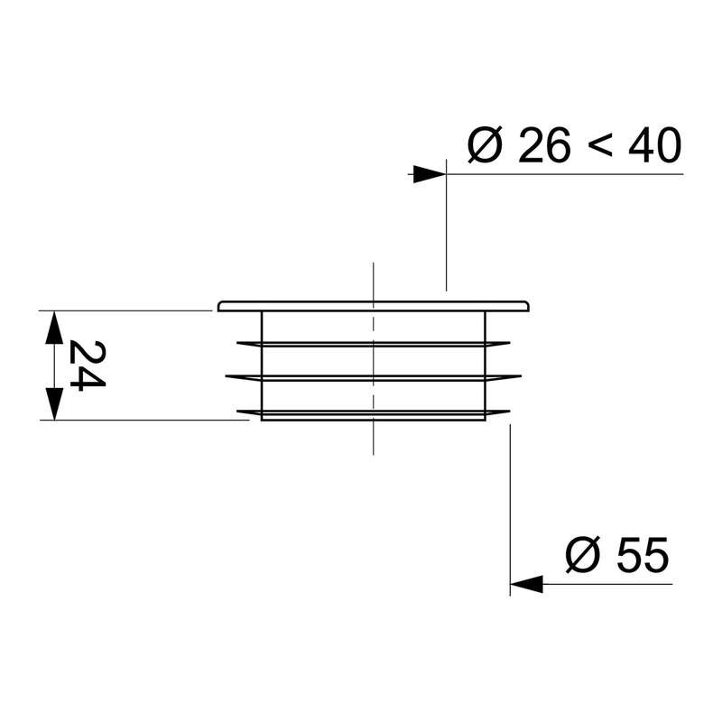 Wirquin F/Pipe Bung Connector Pan 55 Mm 32 +40 Pipe
