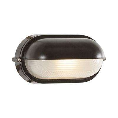 ***Bulkhead Oval Large Eyelid Black 1x E27 (B9 B)