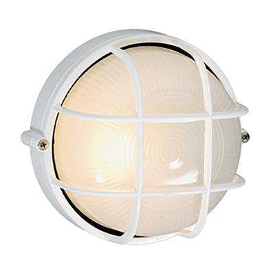 Round Small Grid Bulkhead White 1x E27 (B53 W)