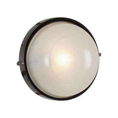 ***Round Large Plain Bulkhead Black 1x E27 (B42 B)