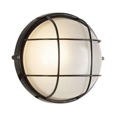 Round Large Grid Bulkhead Black 1x E27 (B41 B)