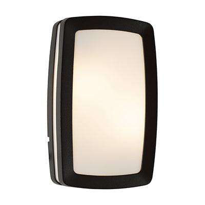Rectangular Plain Bulkhead Black 2x E27