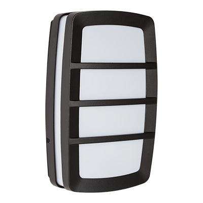 ***Rectangular Grid Bulkhead Black 2x E27