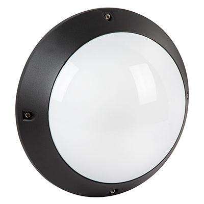 Round Plain Bulkhead Black 2x E27