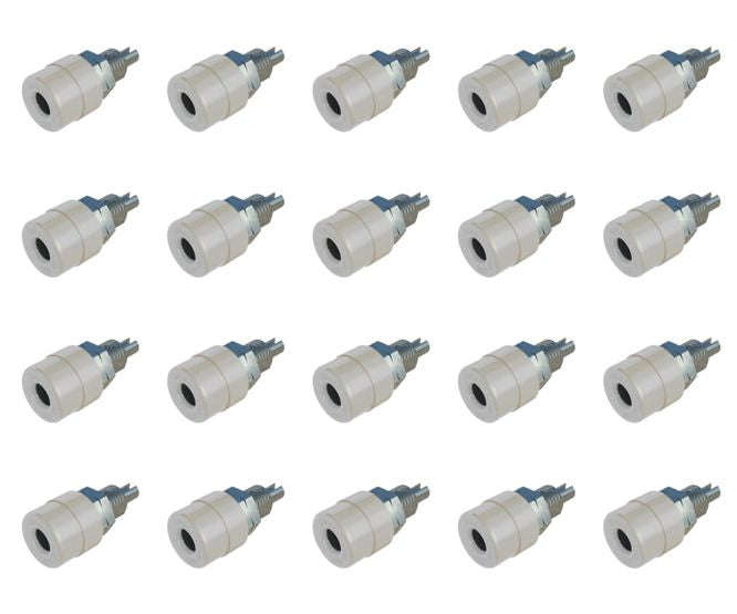 Banana Socket 4mm White Solder Tl=21mm 500 P/Bag Rc 11 White