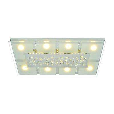 Crystal Rectangular Ceiling Light Chrome Led 1x39w