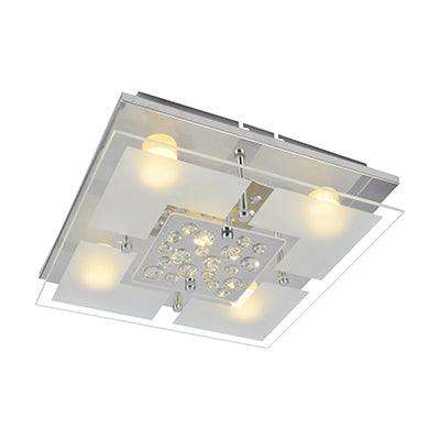 Crystal Square Ceiling Light Chrome Led 17w