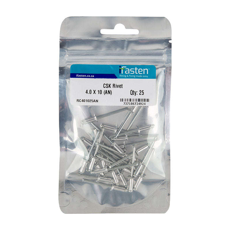 Ifasten Rivet Csk 4.0 Mmx10 Mm 25 Pp