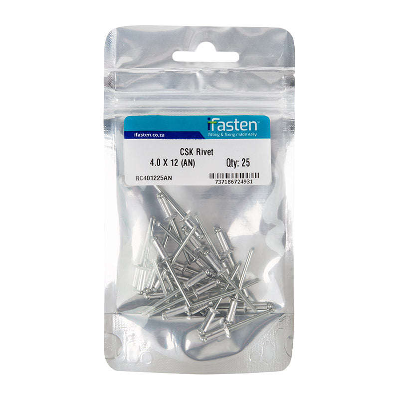 Ifasten Rivet Csk 4.0 Mmx12 Mm 25 Pp