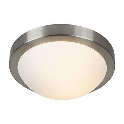 Flat Ceiling Light Satin Chrome E27 1x60w