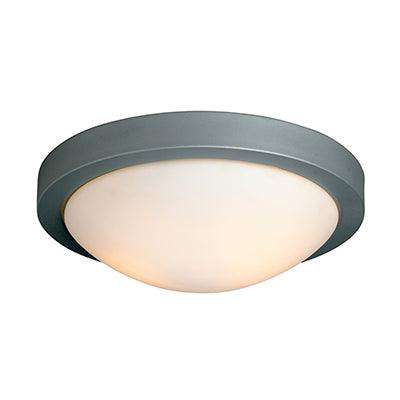 Flat Ceiling Light Satin Silver E27 2x60w
