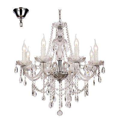 ***8 Lt Chandelier Crystal Chrome E14 8x40w