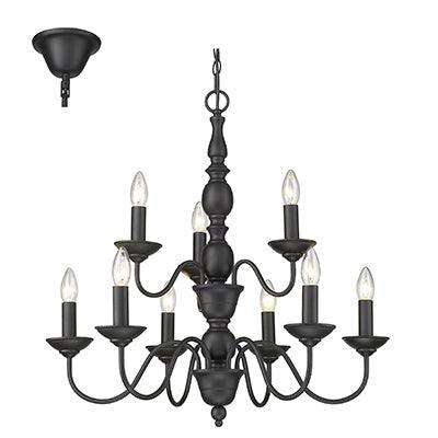 9 Lt Chandelier Black E14 9x40w